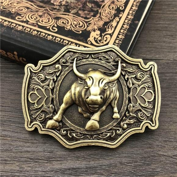 Long Horn Bull Rodeo Western Cowboy Belt Buckle For Men - Picture 3 of 5